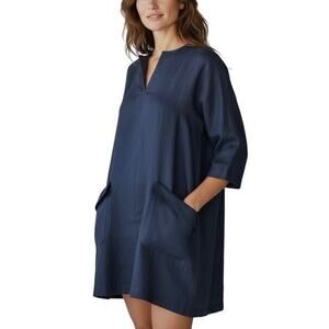 Zero + Maria Cornejo Clio Linen Peasant Drape Dress - 10